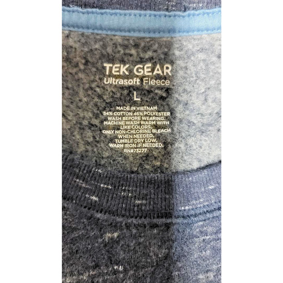 Tek Gear Women Size L Blue Ultrasoft Fleece‎ Scoop Neck Long Sleeve Pullover - Picture 3 of 7
